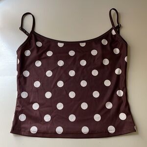 Brown Polka Dot Tank Top